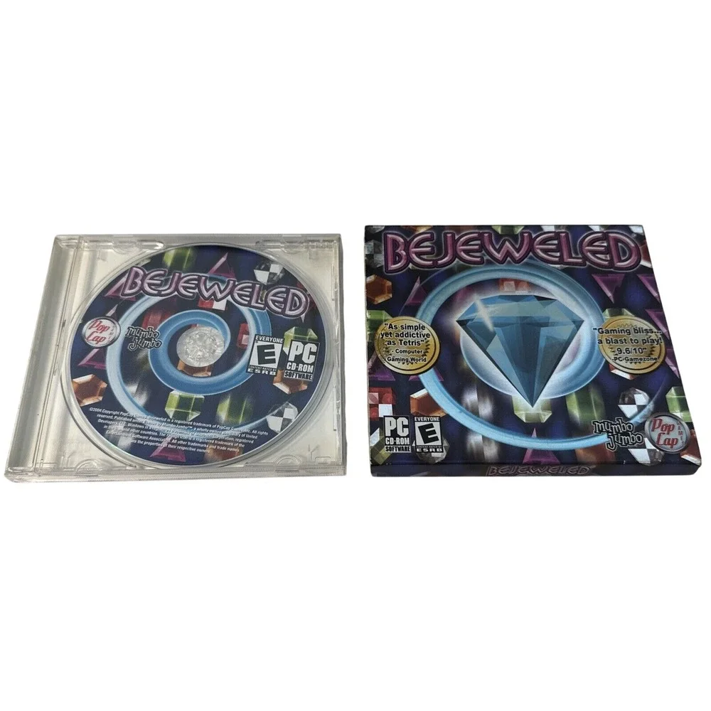Bejeweled Deluxe PC CD-ROM 2004 PopCap MumboJumbo Puzzle Game with Sleeve
